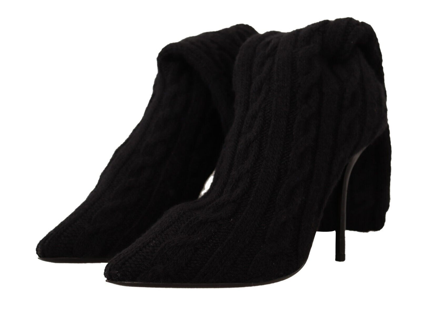 Elegant Stretch Sock Boots in Black