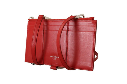 Elegant Red Leather Sling Wallet
