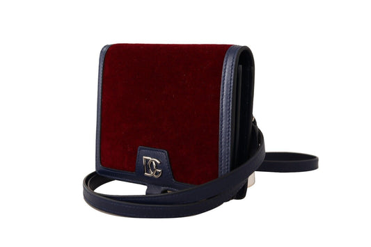 Elegant Red Leather Bifold Wallet with Strap