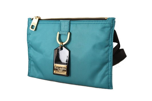 Chic Blue-Green Nylon Sling Wallet
