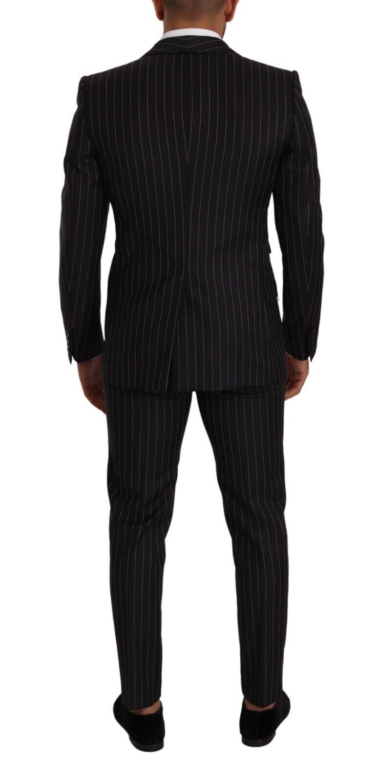 Sleek Striped Wool Three-Piece Suit
