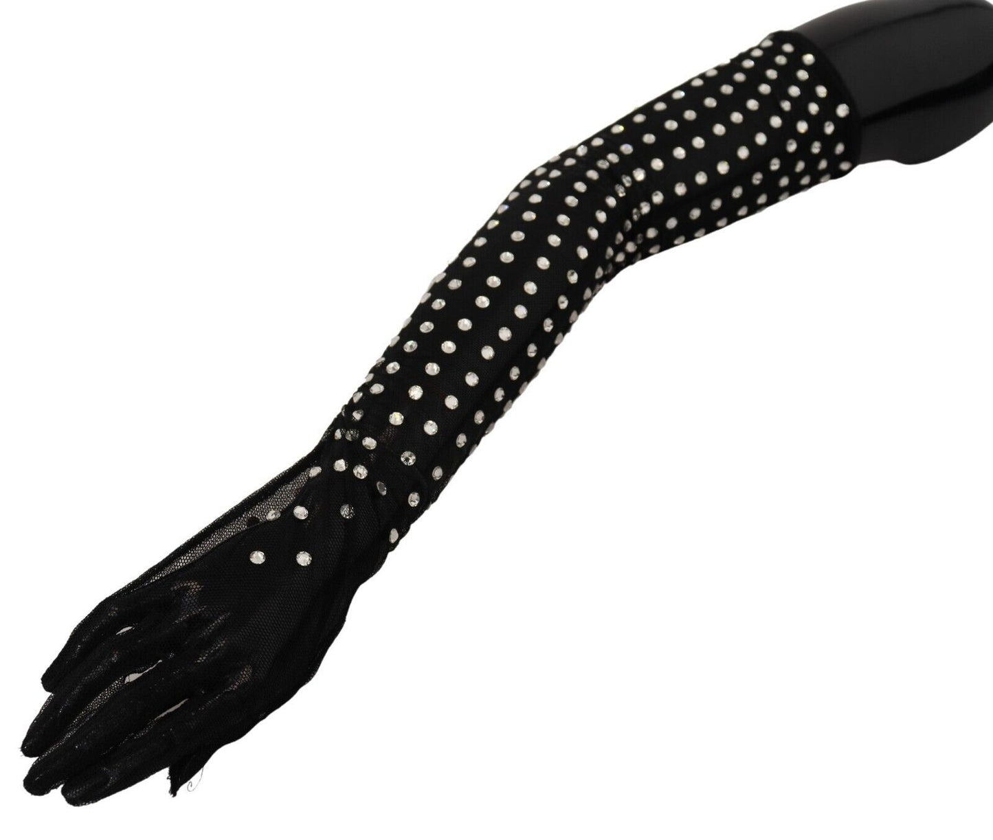 Elegant Elbow Length Black Gloves