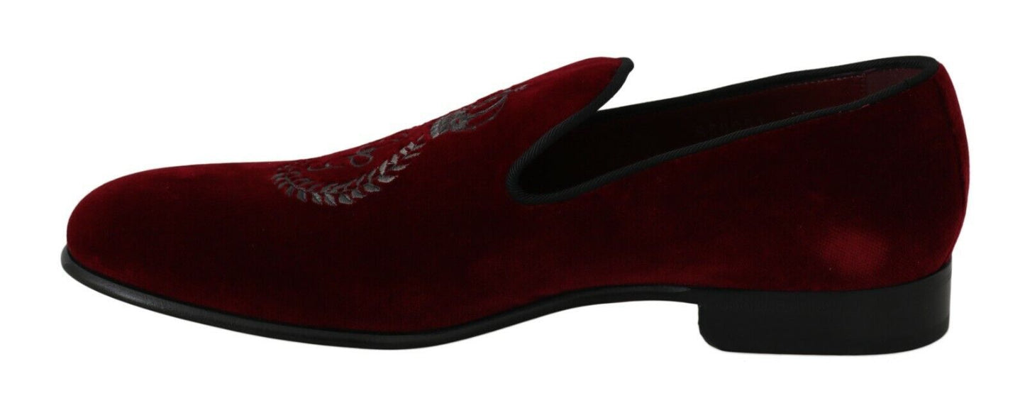 Elegant Bordeaux Velvet Loafers