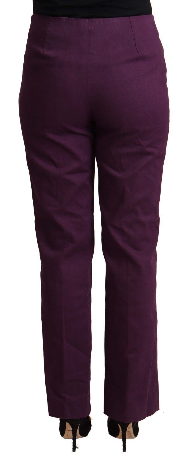 Elegant Violet High Waist Tapered Pants
