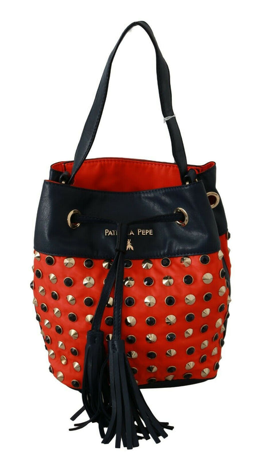 Chic Red Shoulder Tote with Leather Strap