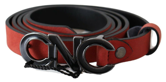Elegant Blood Red Leather Belt