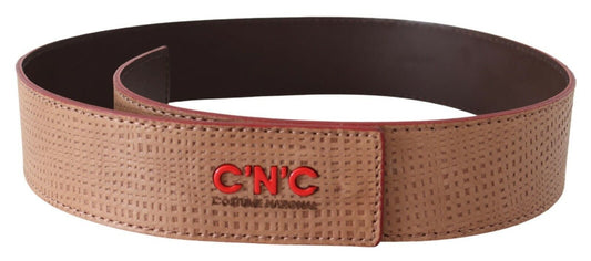 Elegant Beige Leather Fashion Belt