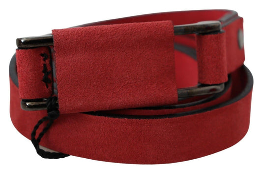 Elegant Red Leather Fashion Belt