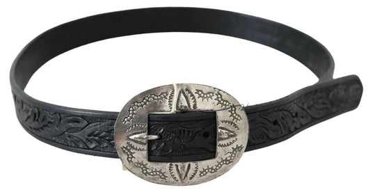 Classic Studded Black Leather Belt