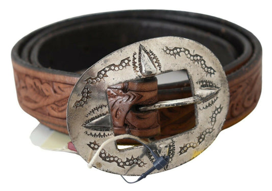 Classic Brown Leather Western Belt