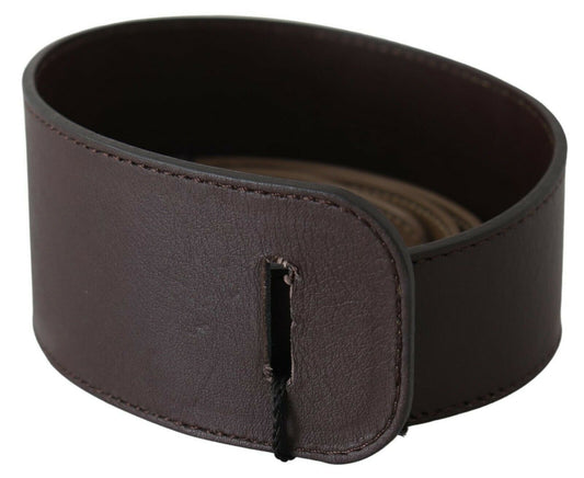 Elegant Dark Brown Braided Leather Belt