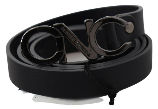 Elegant Black Leather Fashion Belt