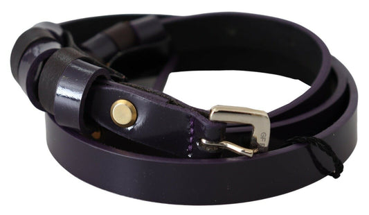 Elegant Violet Leather Fashion Belt