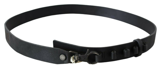 Elegant Black Leather Waist Belt