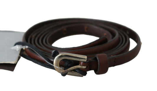 Chic Dark Brown Leather Waist Belt