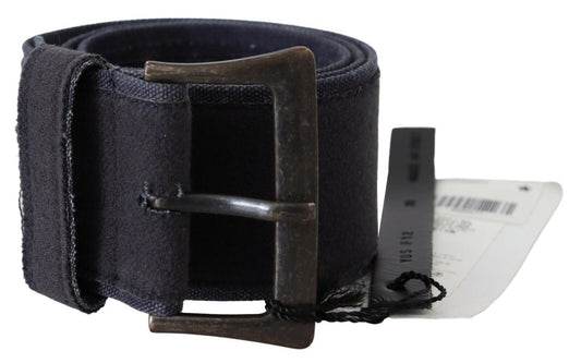 Elegant Navy Blue Leather Waist Belt