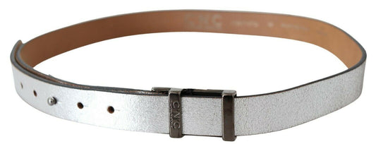 Elegant Silver Leather Fashion Belt