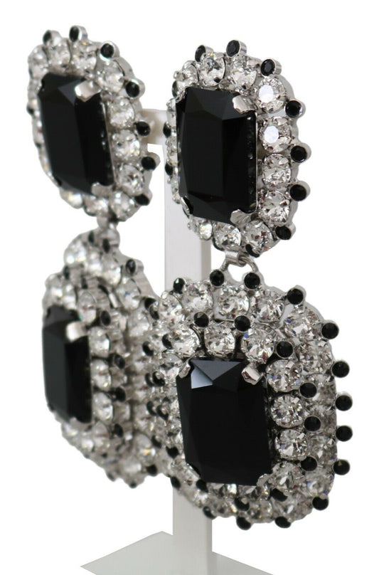 Elegant Black Crystal Drop Earrings