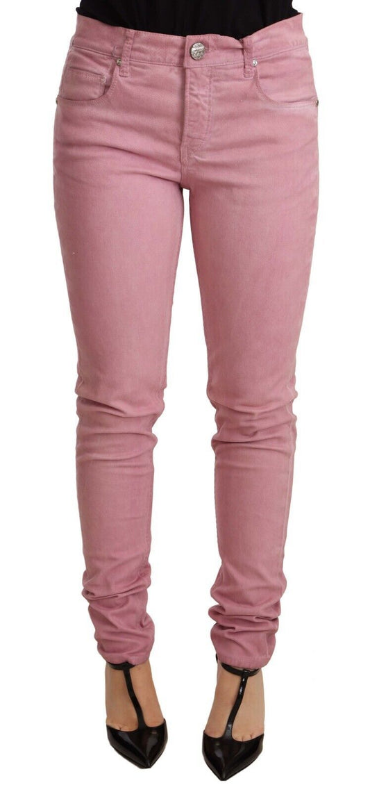Elegant Slim Fit Pink Denim Jeans