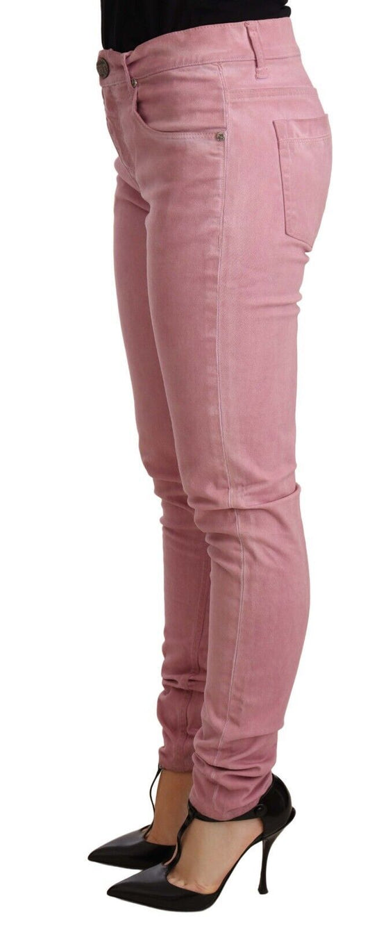Elegant Slim Fit Pink Denim Jeans