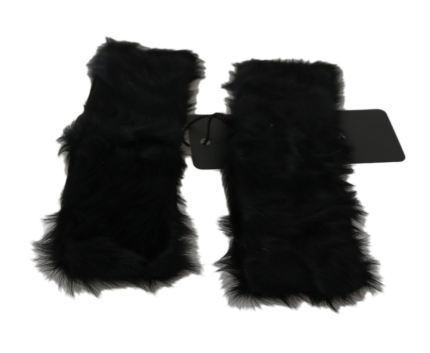 Elegant Black Lamb Fur Cuff Bracelet