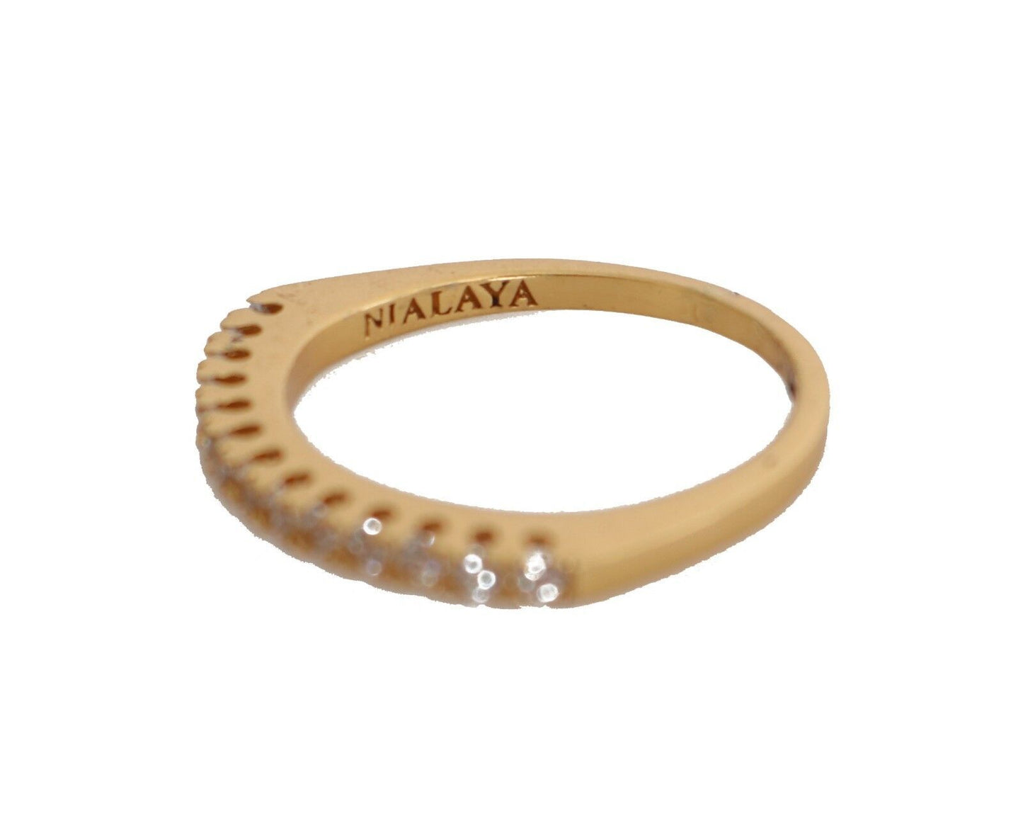 Gleaming CZ Crystal Gold-Plated Ring