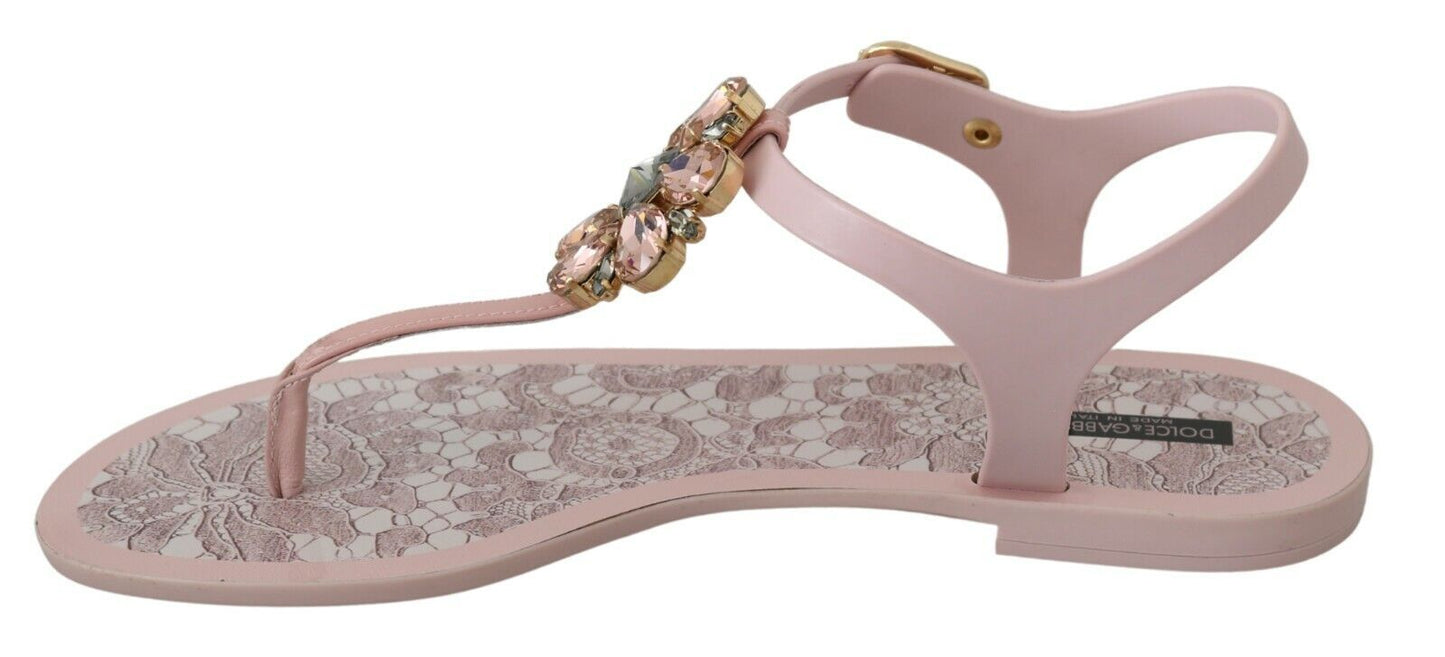 Elegant Pink Crystal Embellished Sandals