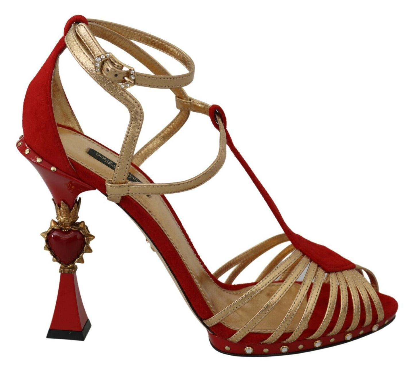 Amore Crystal-Embellished Red Sandals