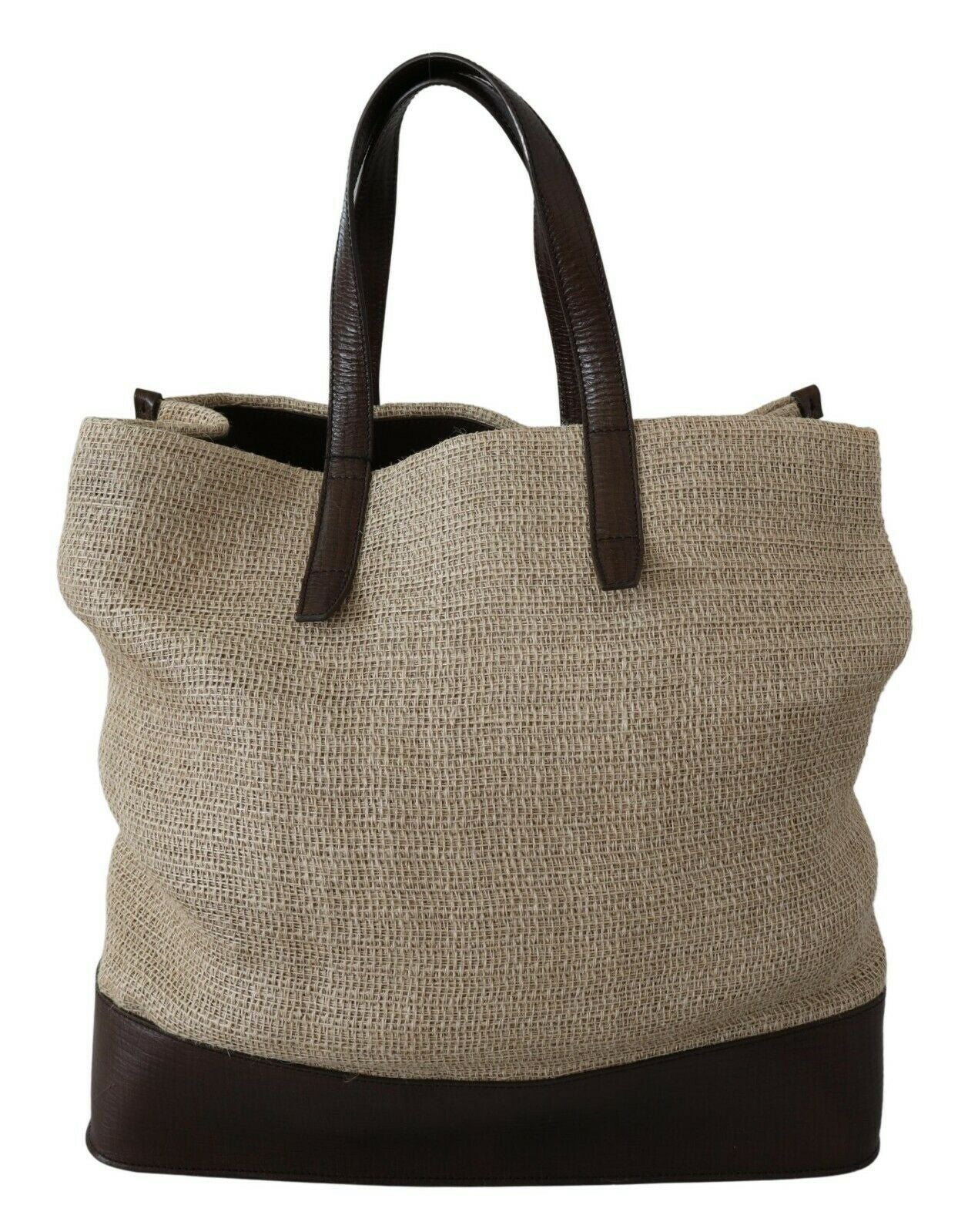 Beige Luxury Leather Tote for Men