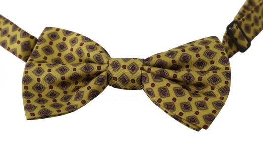 Elegant Yellow Silk Bow Tie