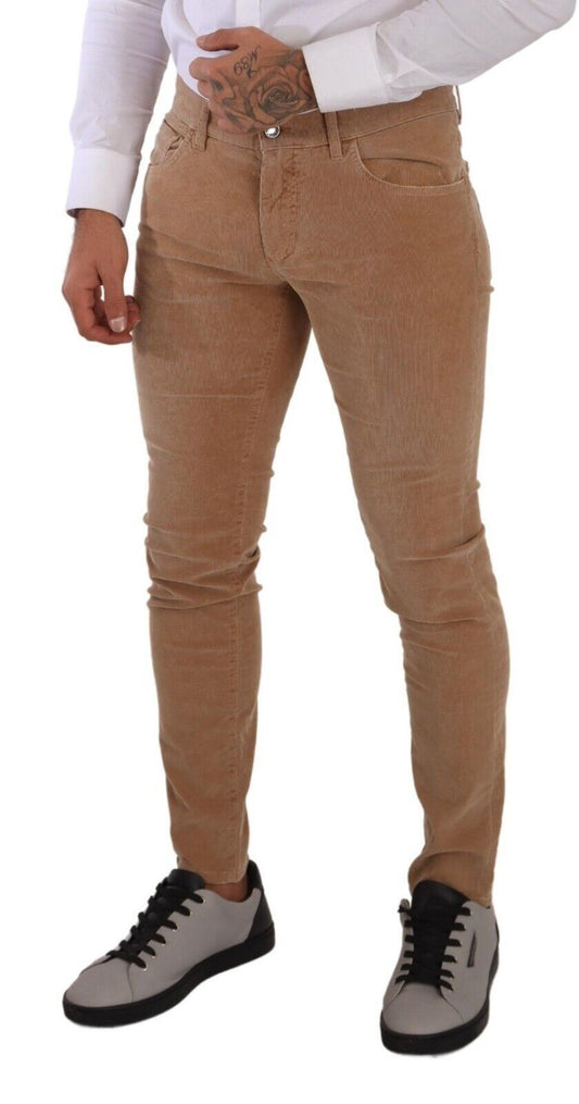 Elegant Slim Fit Corduroy Jeans