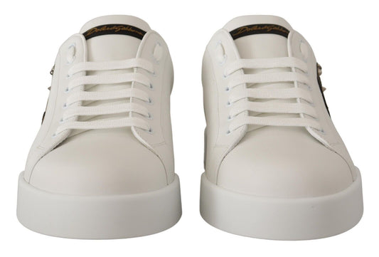 Heart Motive Leather Casual Sneakers