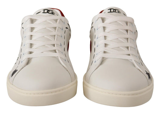 Chic White Sneakers with Red Detailing