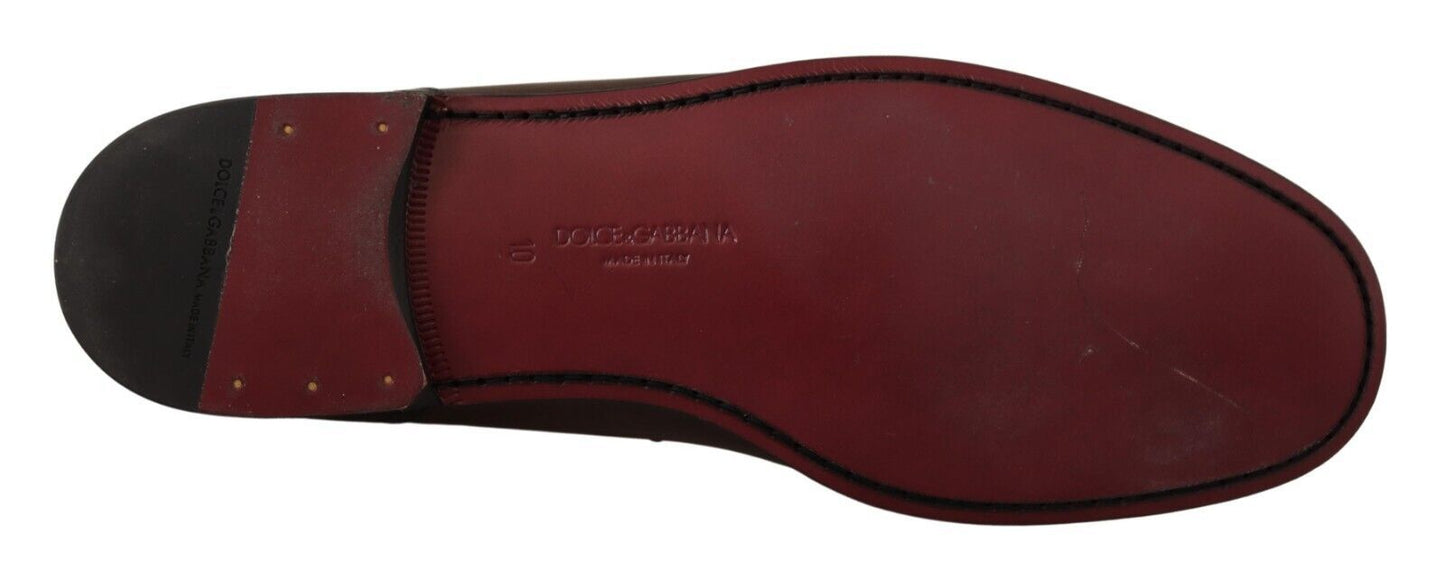 Elegant Brown Leather Loafers for Men