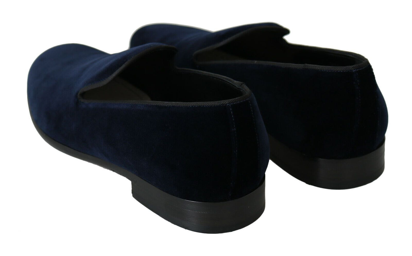 Elegant Blue Velvet Loafers