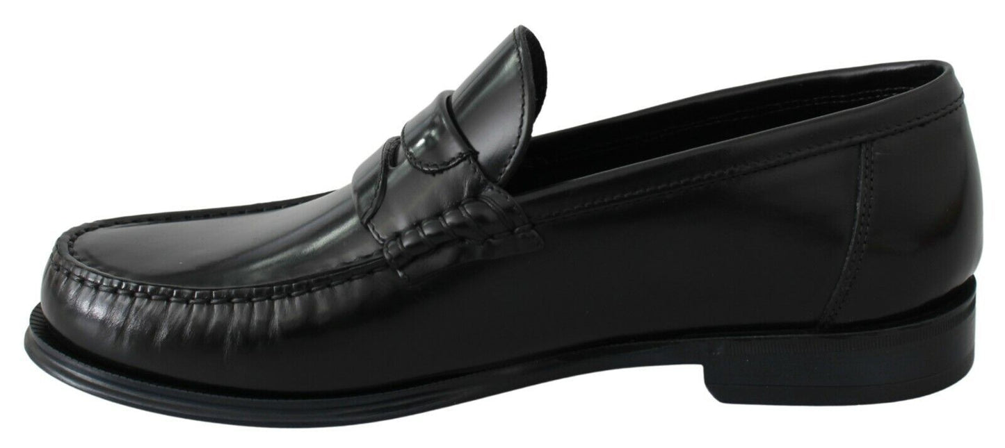 Elegant Black Leather Loafers for Men