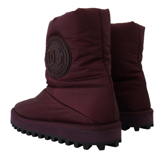 Bordeaux Nylon Boots Padded Mid Shoes