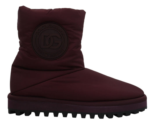 Bordeaux Nylon Boots Padded Mid Shoes