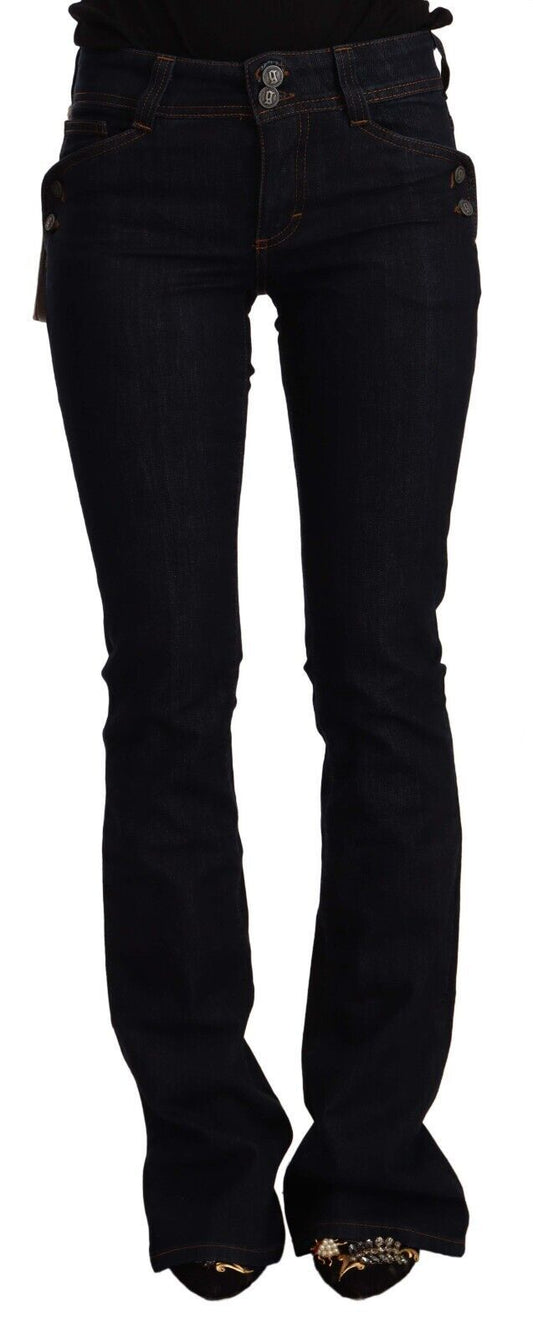 Chic Flared Mid-Waist Black Jeans