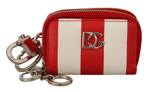 Elegant Striped Leather Coin Purse