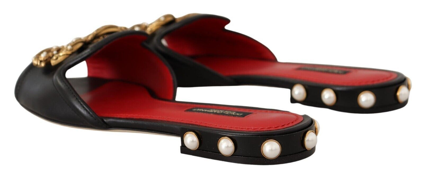 Elegant Amore Embellished Leather Sandals
