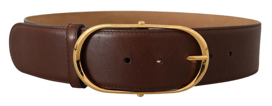 Elegant Oval Buckle Leather Belt