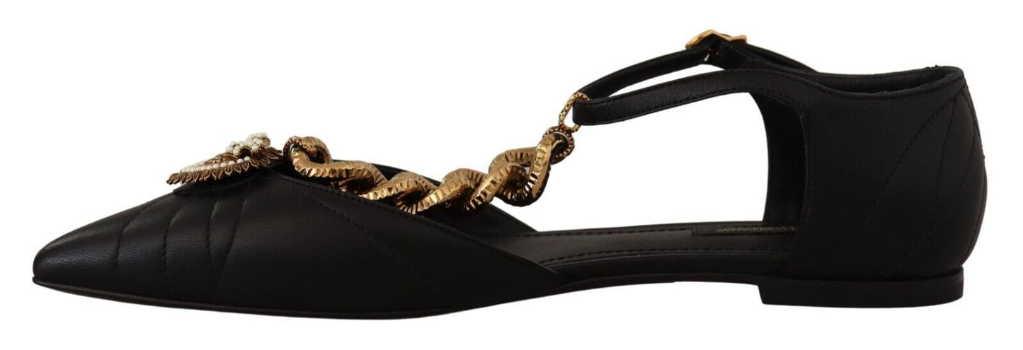 Elegant Gold Chain T-Strap Flat Sandals