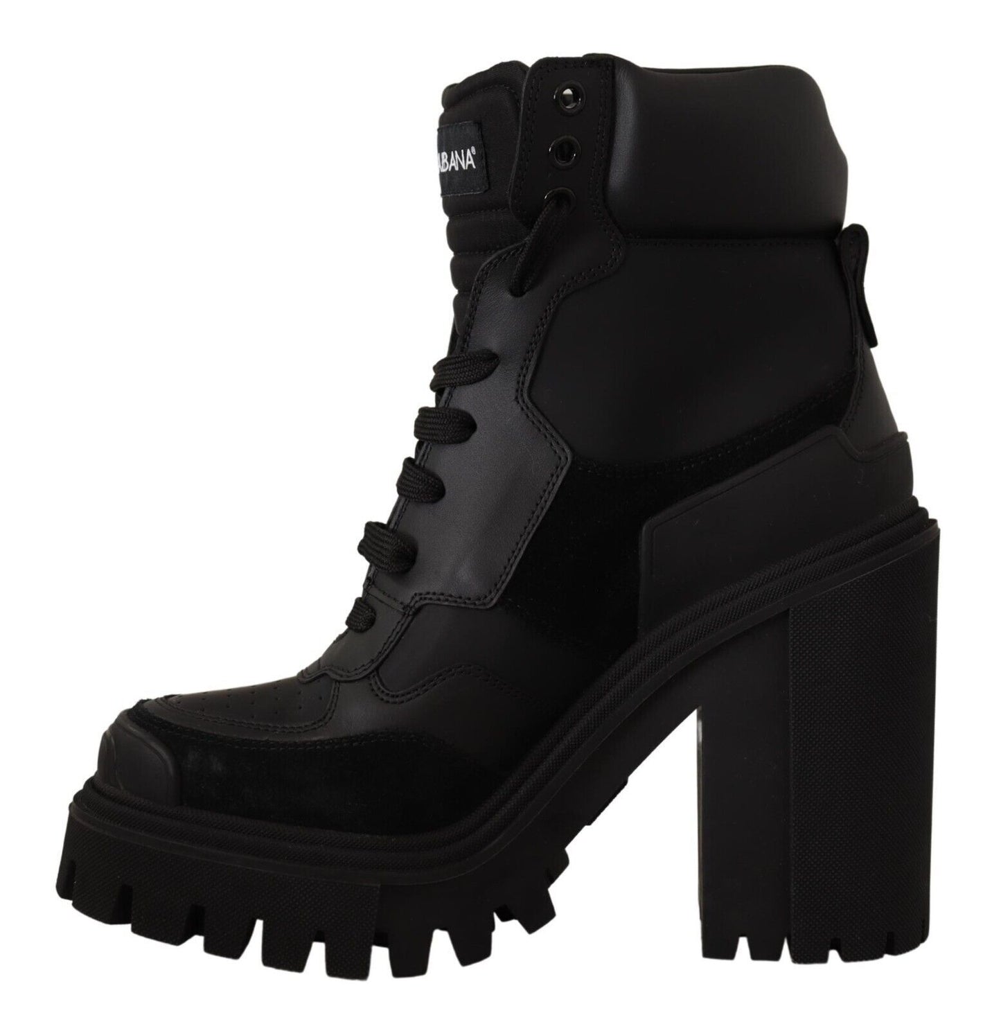Elegant Black Leather Mid Calf Boots