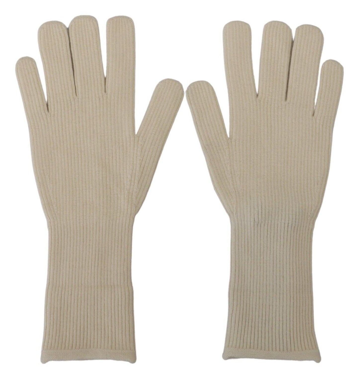 Elegant White Cashmere Gloves