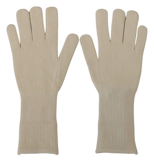 White Cashmere Knitted Hands Mitten Mens Gloves