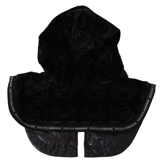 Elegant Black Cotton Blend Head Wrap Hat