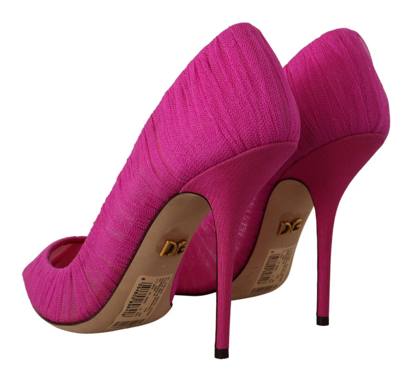 Elegant Pink Tulle Mesh Heels Pumps
