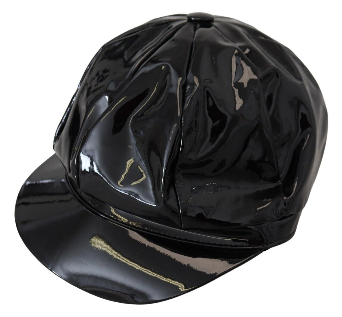 Elegant Black Leather Cabbie Hat
