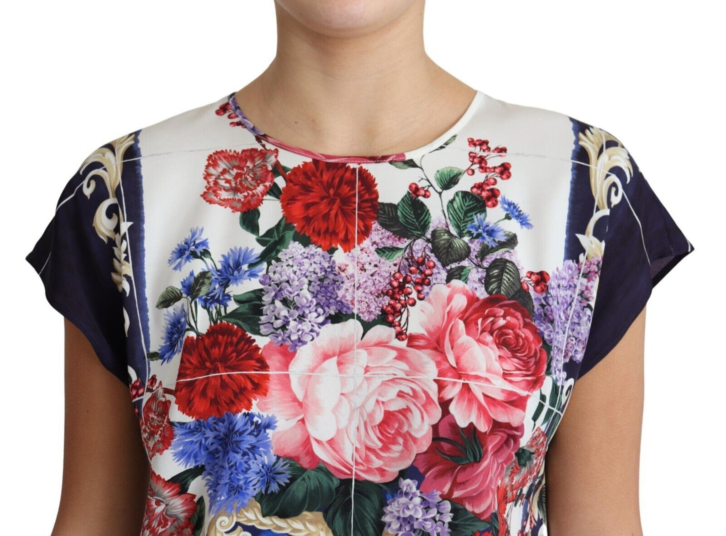 Elegant Silk Blend Floral Print Blouse